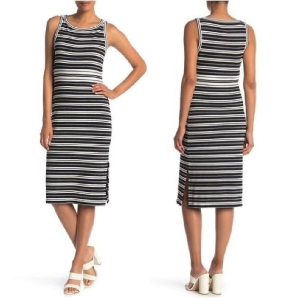 NWT Max Studio Stripe Knit Midi Dress | L